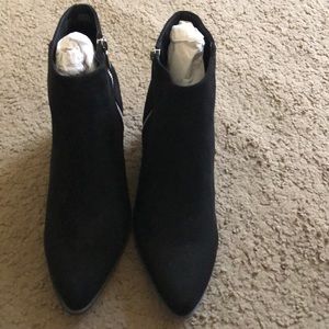 Suede black ankle boots